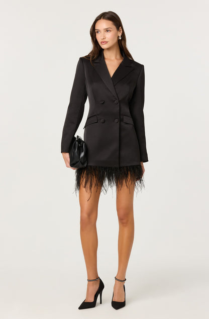 Breonna Feather Trim Blazer Dress