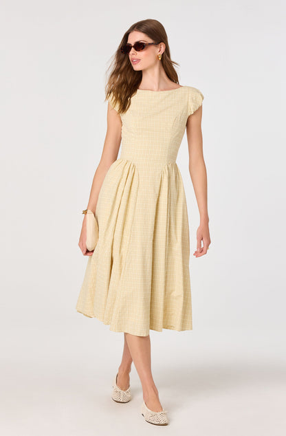 Emalee Plaid A-Line Midi Dress