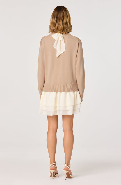 Kalyn Sweater Mixed Media Mini Dress