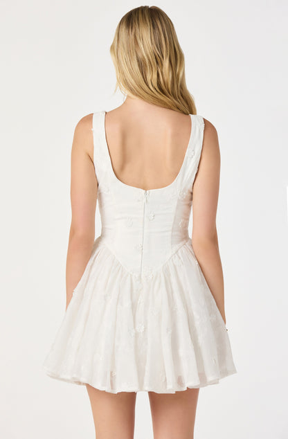 Reina Embroidered Floral Mini Dress