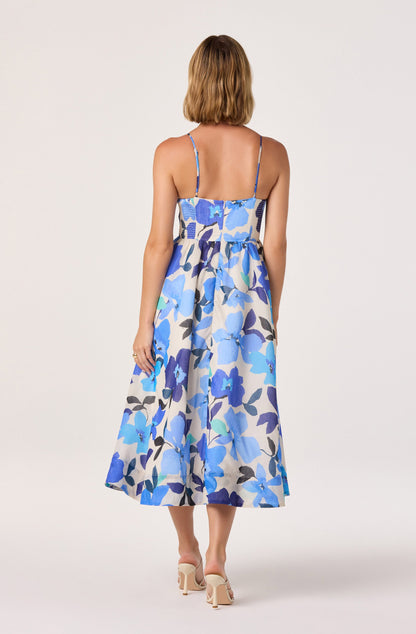 Janna Floral Plunge Midi Dress