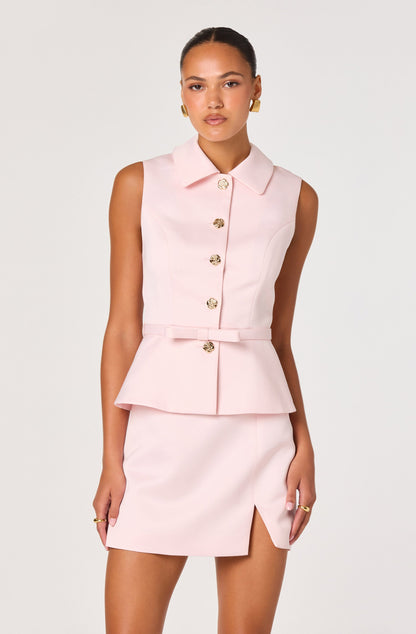 Jamia Peplum Button-Front Mini Dress