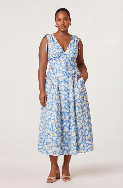 Emmery Floral Wrap Midi Dress