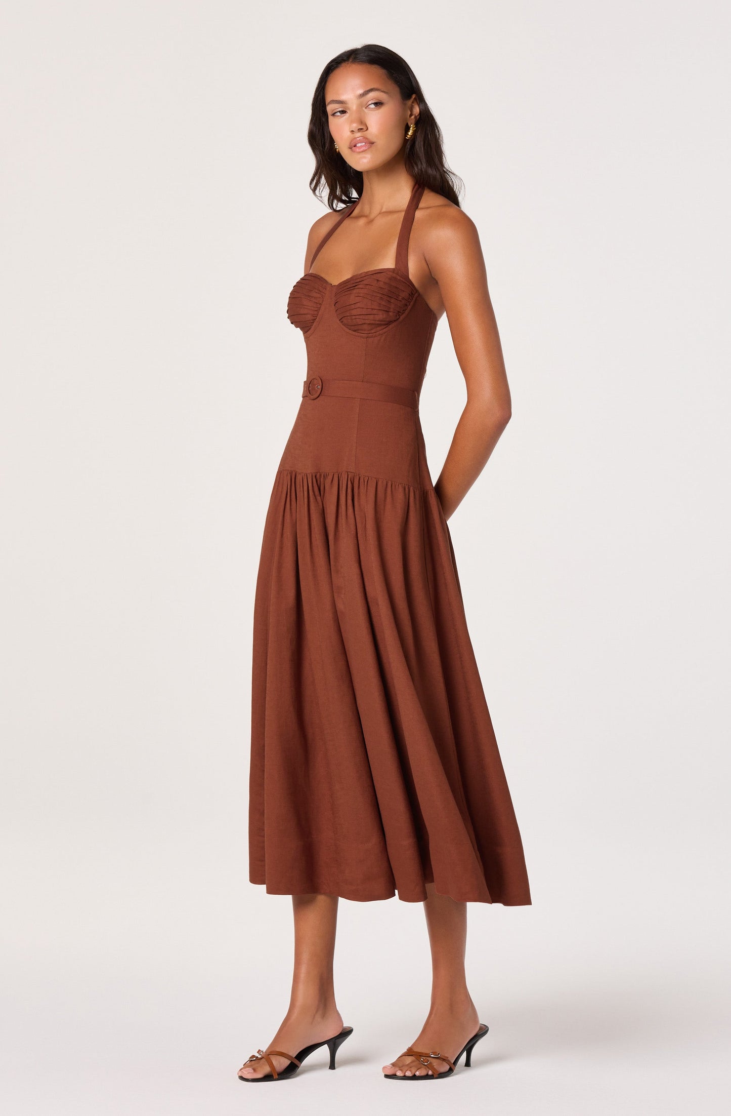 Katinka Belted Halter Midi Dress