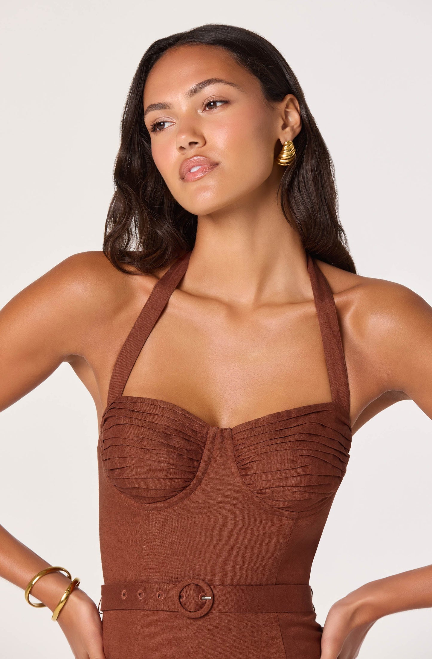 Katinka Belted Halter Midi Dress