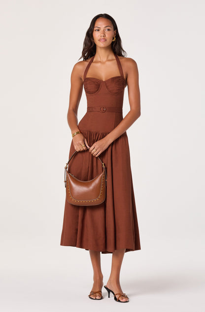Katinka Belted Halter Midi Dress