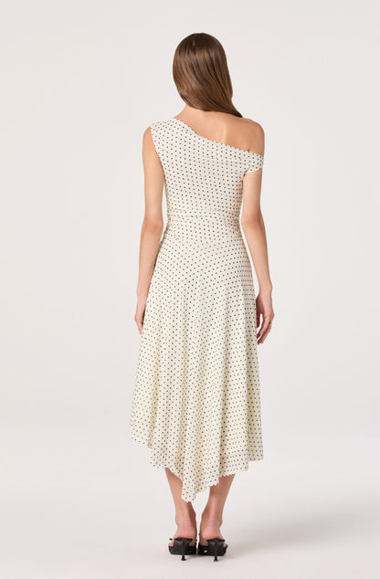 Ciarra Off-Shoulder Asymmetric Midi Dress