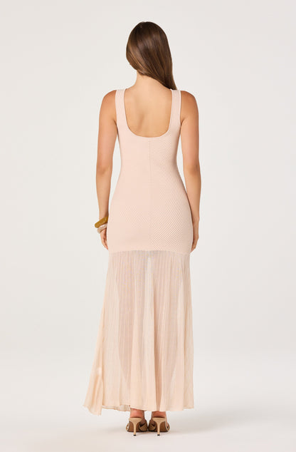 Glena Ribbed Knit Drop Waist Maxi Dress