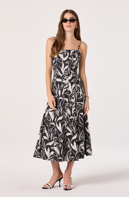 Trisha Tie-Strap Midi Dress