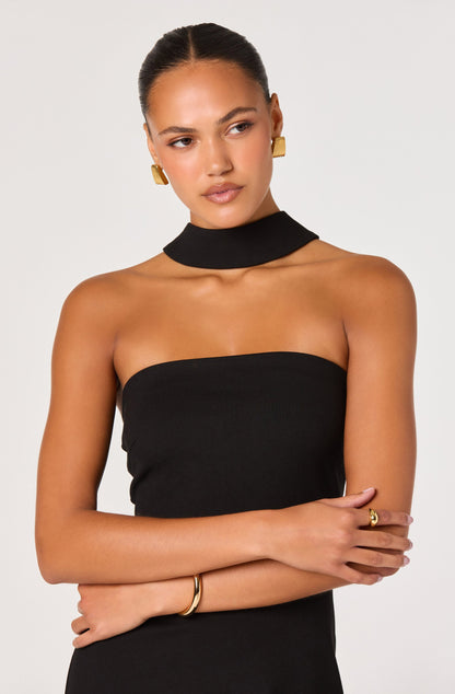 Thiala Knit Reverse Halter Midi Dress