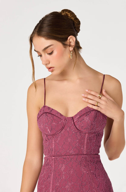 Kaylani Lace Bustier Maxi Dress