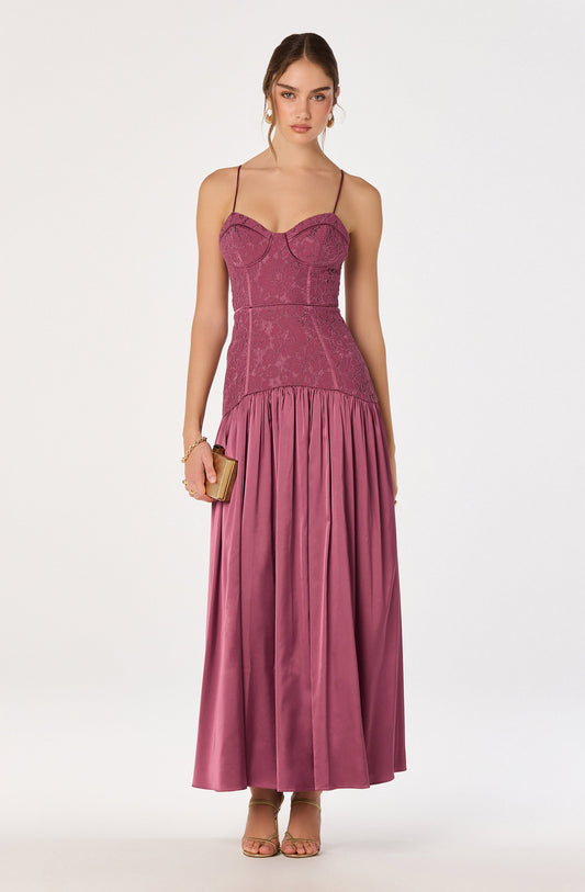 Kaylani Lace Bustier Maxi Dress