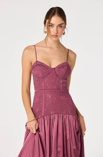 Kaylani Lace Bustier Maxi Dress