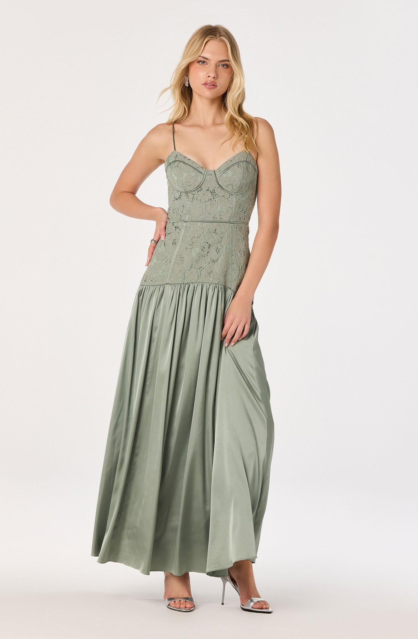 Kaylani Lace Bustier Maxi Dress