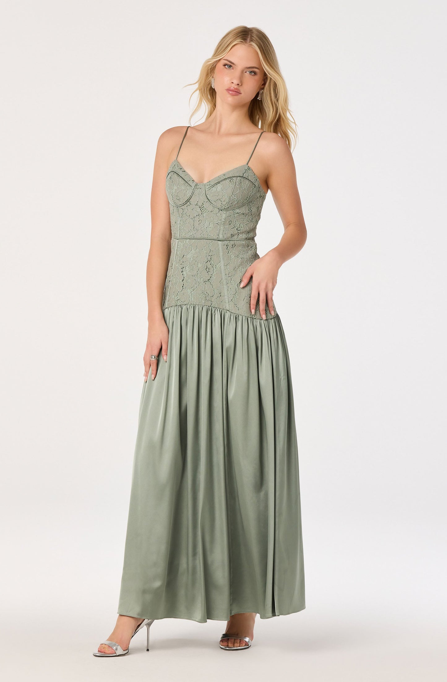 Kaylani Lace Bustier Maxi Dress