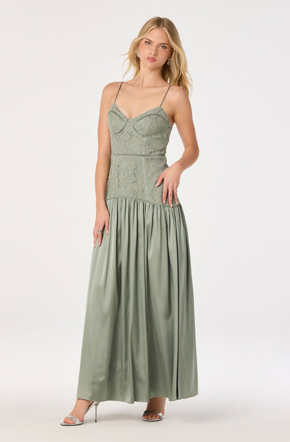 Kaylani Lace Bustier Maxi Dress