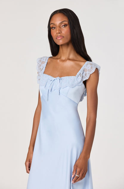 Makiya Lace Strap Empire Waist Midi Dress
