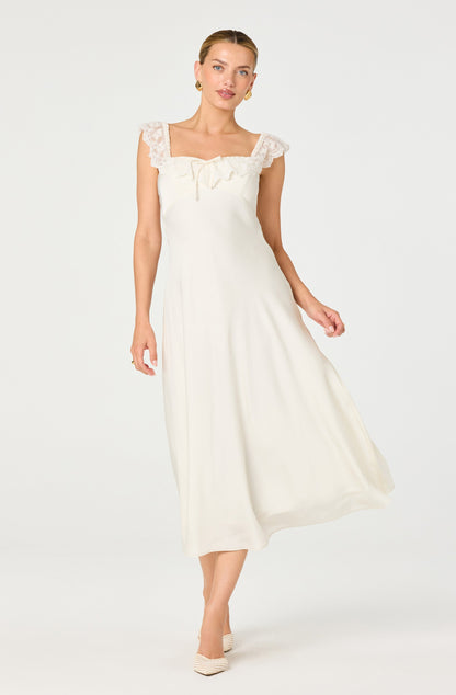 Makiya Lace Strap Empire Waist Midi Dress