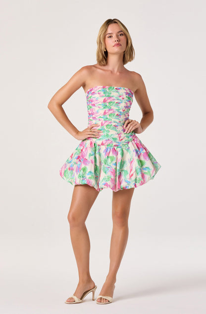 Ella Strapless Bubble Hem Mini Dress