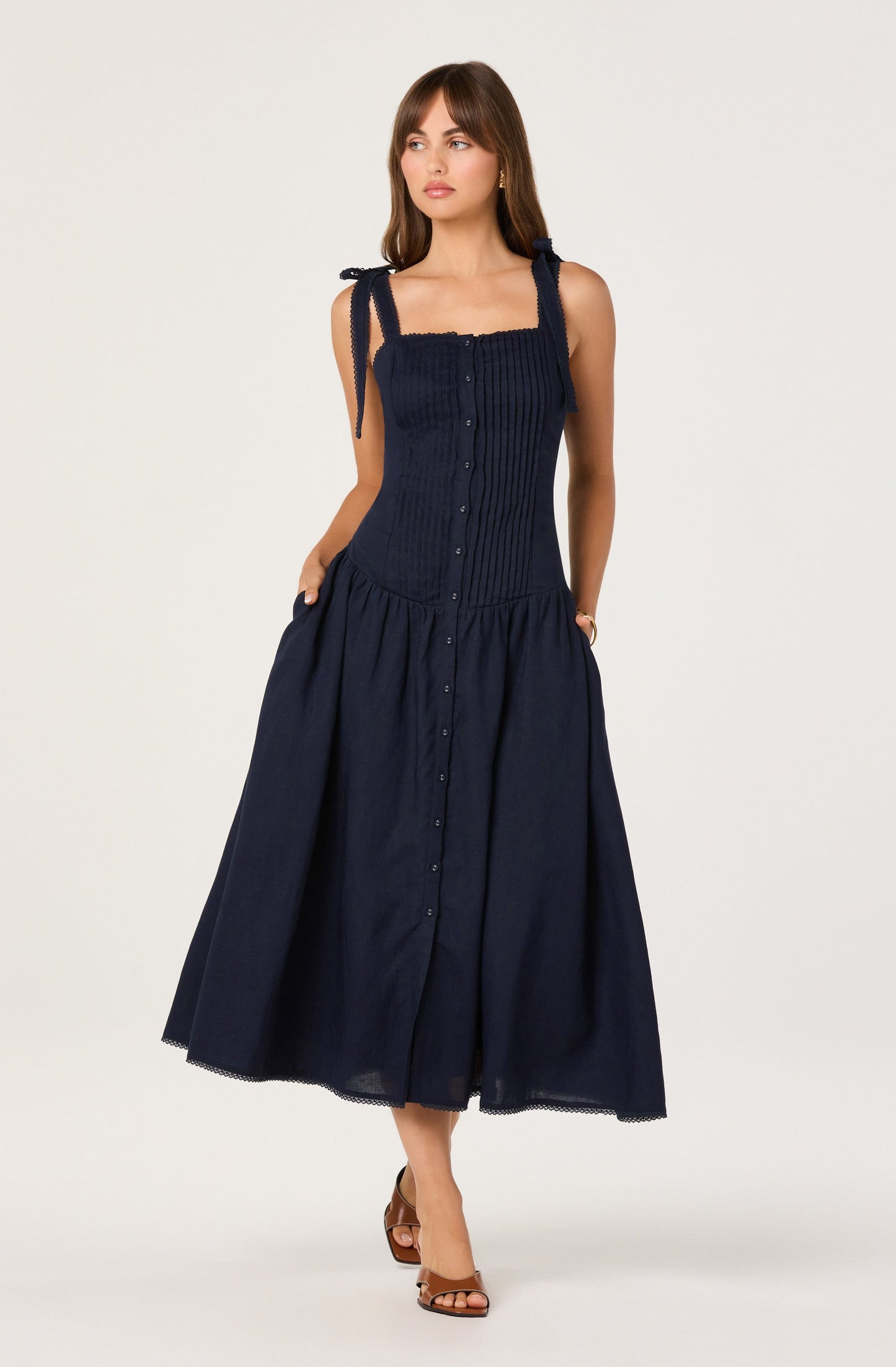 Marie Drop Waist Midi Dress