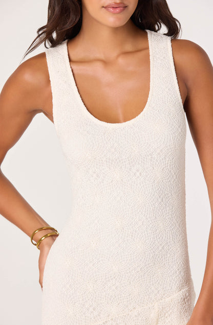 Freida Lace Knit Asymmetric Midi Dress