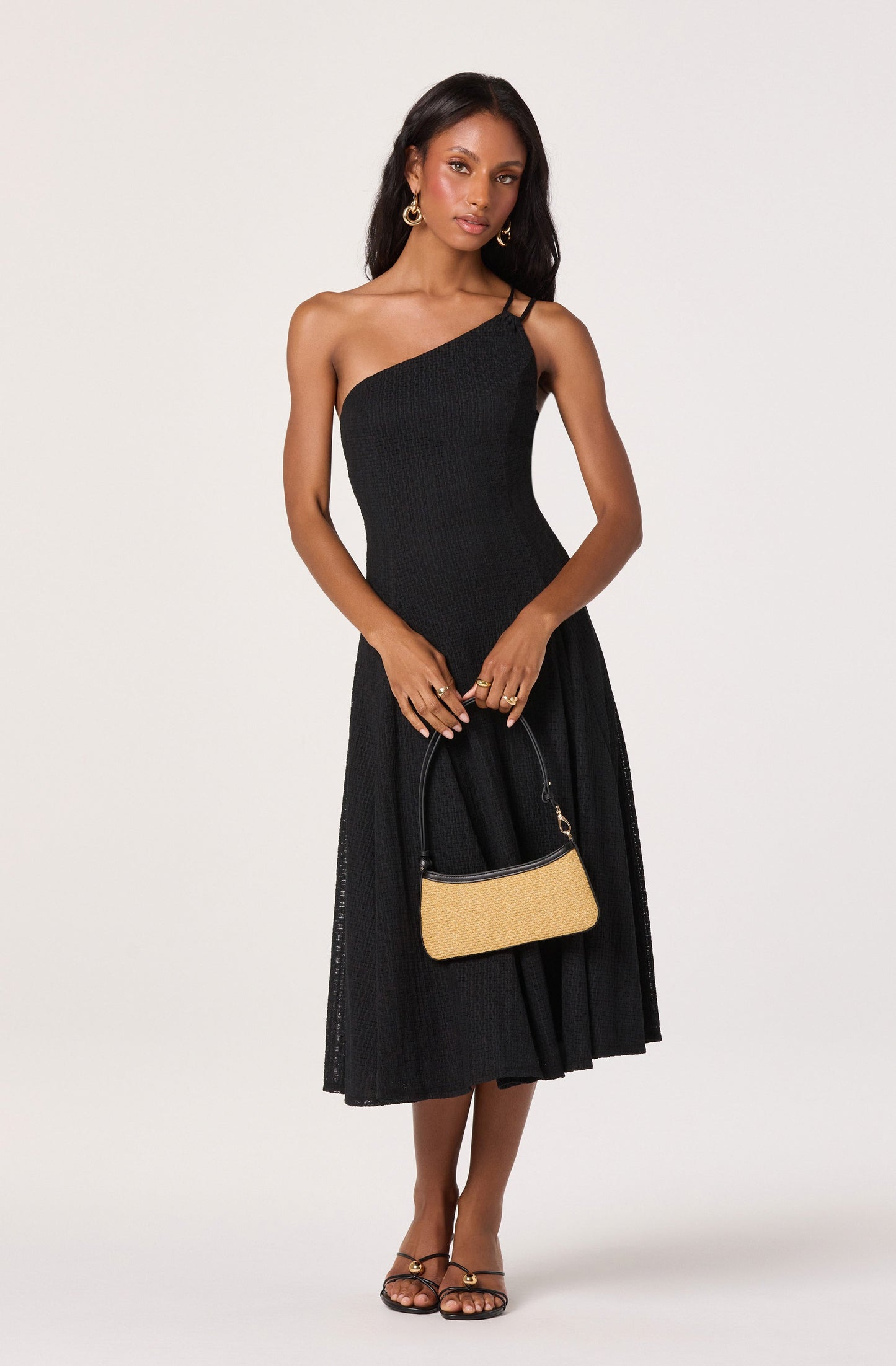 Nola One-Shoulder Knit Midi Dress