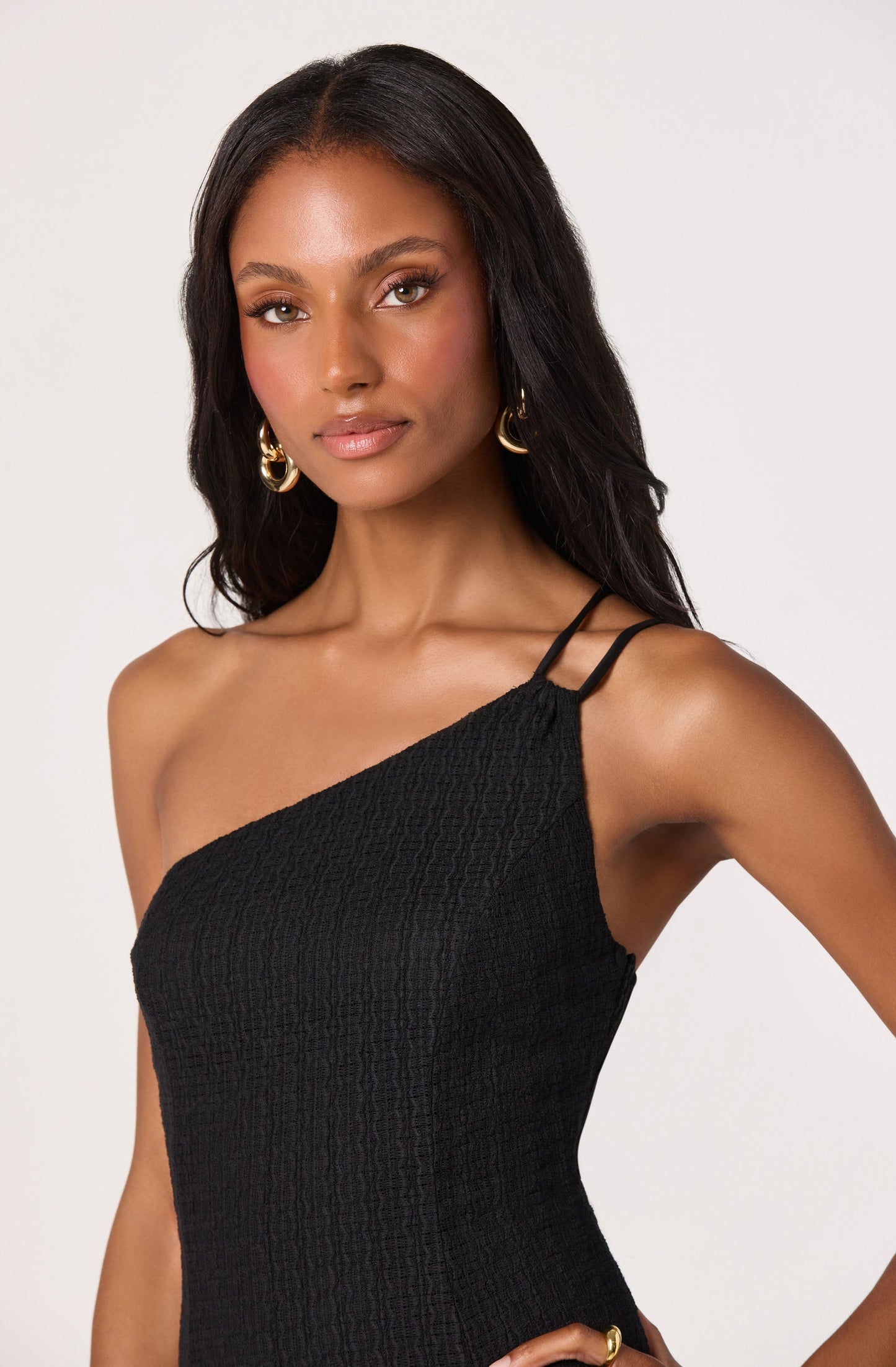 Nola One-Shoulder Knit Midi Dress