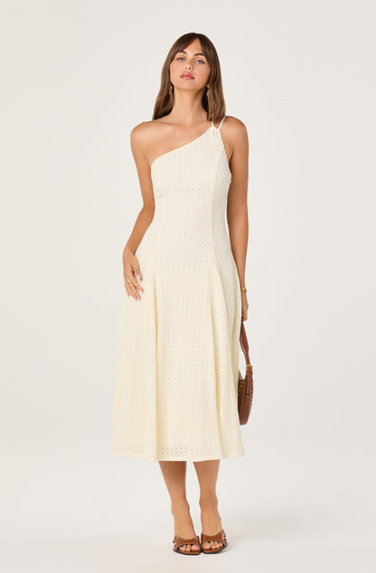Nola One-Shoulder Knit Midi Dress