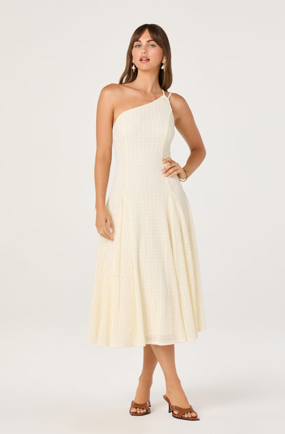 Nola One-Shoulder Knit Midi Dress