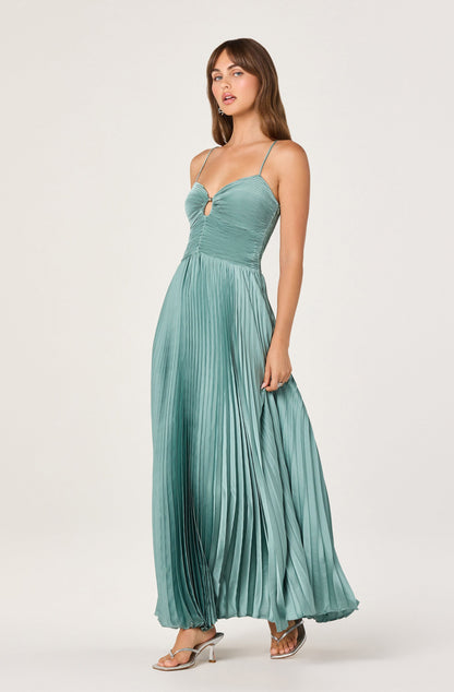 Alaia Satin Plissé Maxi Dress