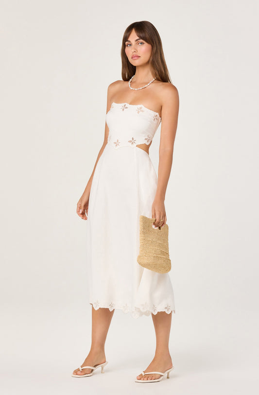 Shavonda Cutwork Open-Back Midi Dress