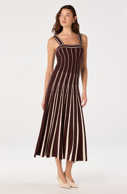 Marlen Striped Knit Maxi Dress