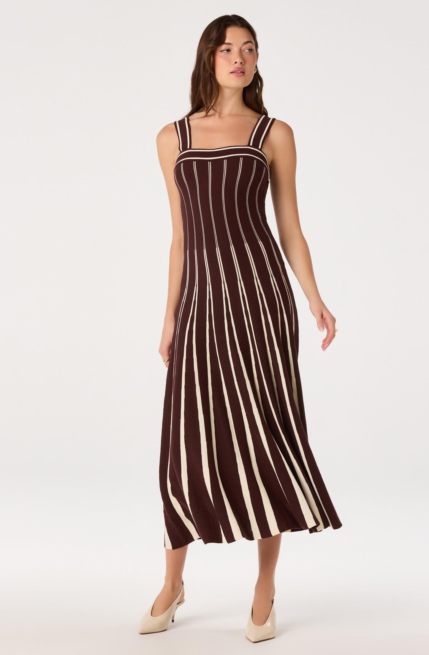 Marlen Striped Knit Maxi Dress