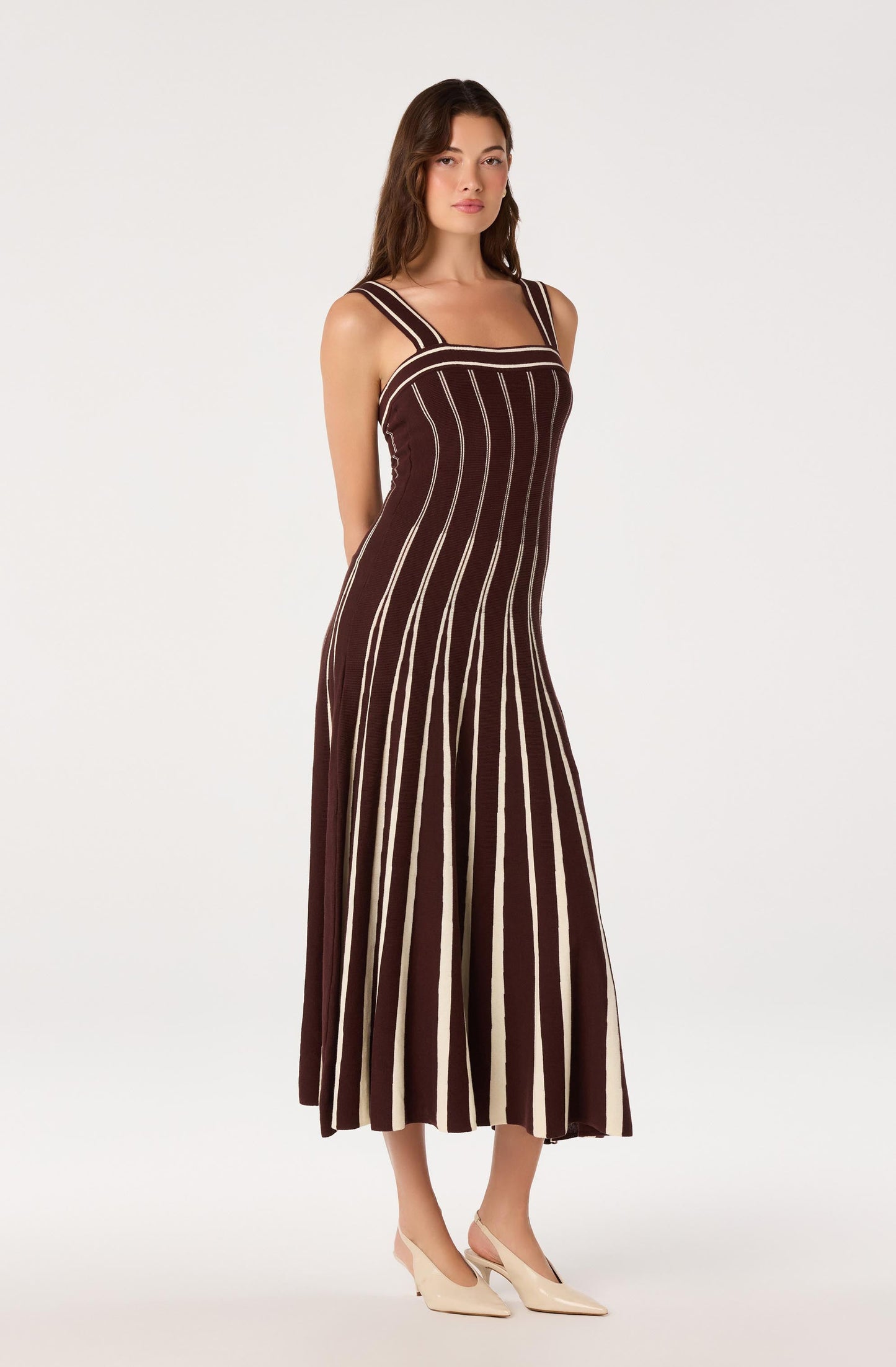 Marlen Striped Knit Maxi Dress