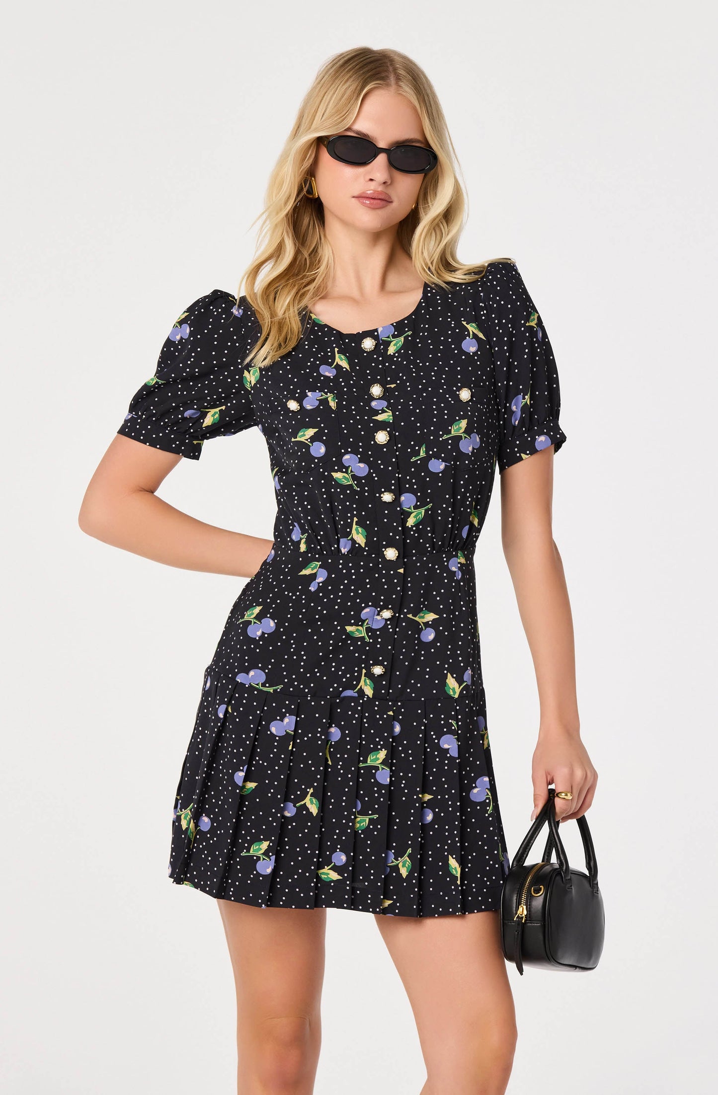 Brenlee Puff-Sleeve Mini Dress