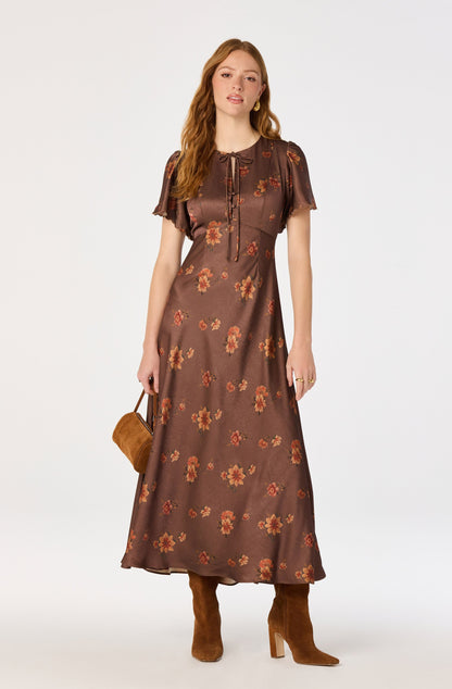 Riley Floral Satin Maxi Dress