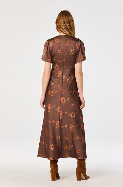 Riley Floral Satin Maxi Dress