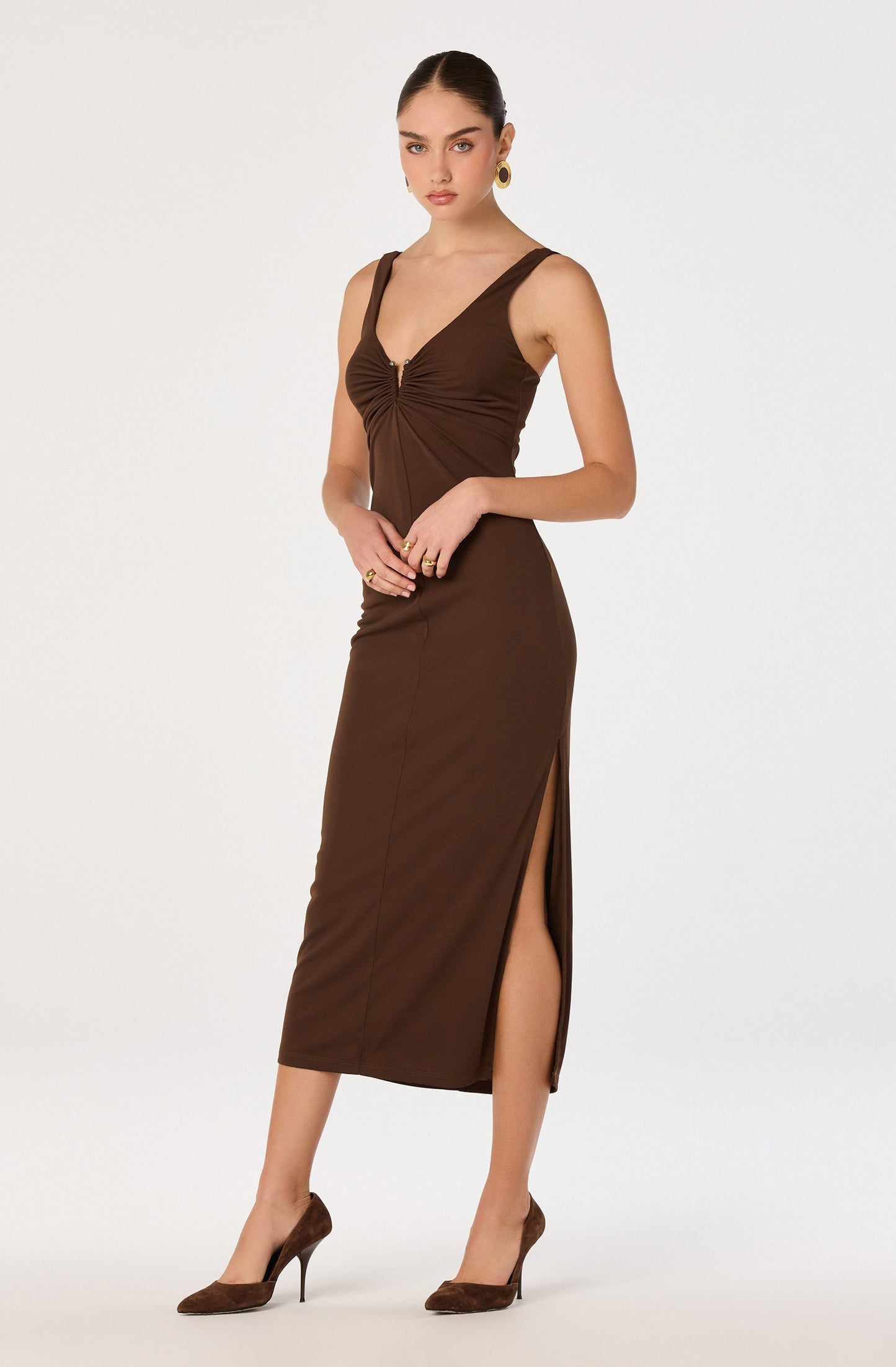Shaylee Ribbed Knit Midi Dress