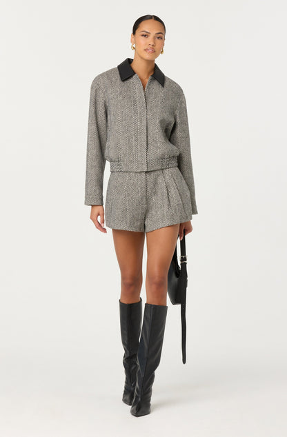 Sorine Wool Blend Pleated Shorts