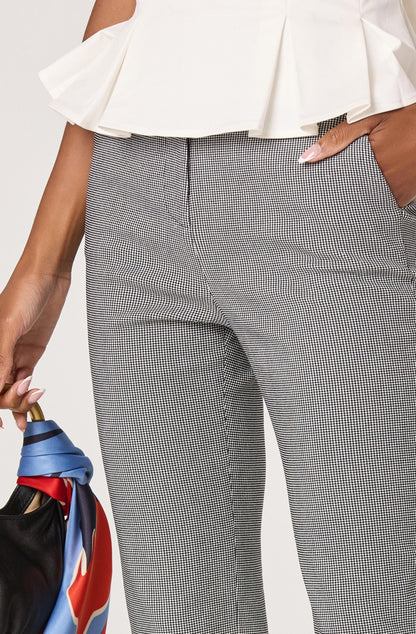 Cardin Houndstooth High-Rise Capri Pants