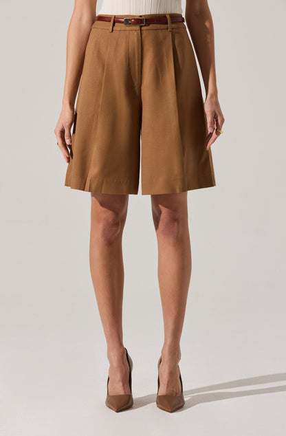 Quillie Pleated Tailored Bermuda Shorts