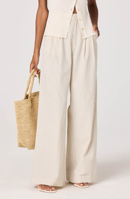 Neha Striped High-Rise Wide Leg Pants