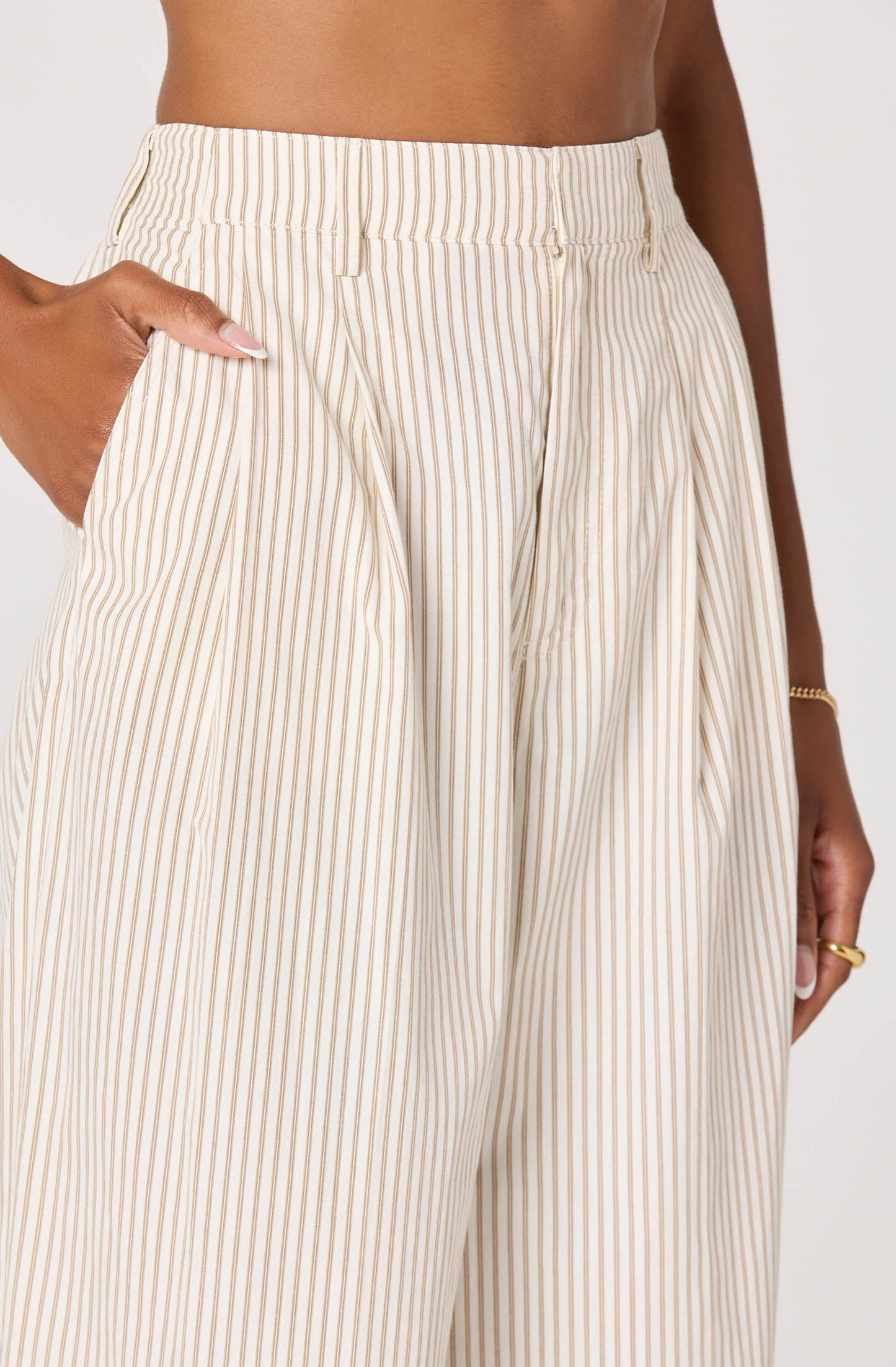 Neha Striped High-Rise Wide Leg Pants