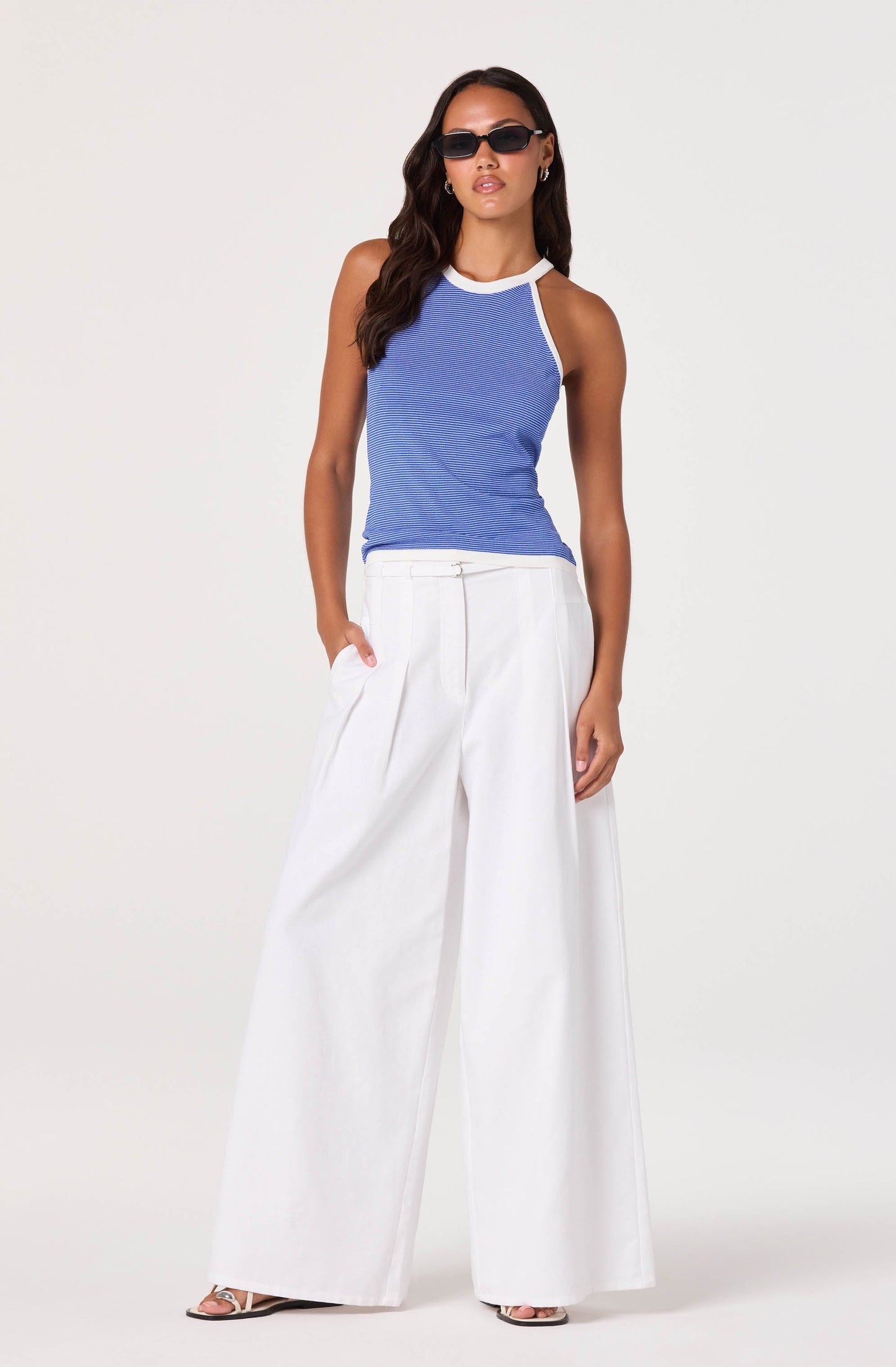 Aiden Pleated Wide-Leg Pants
