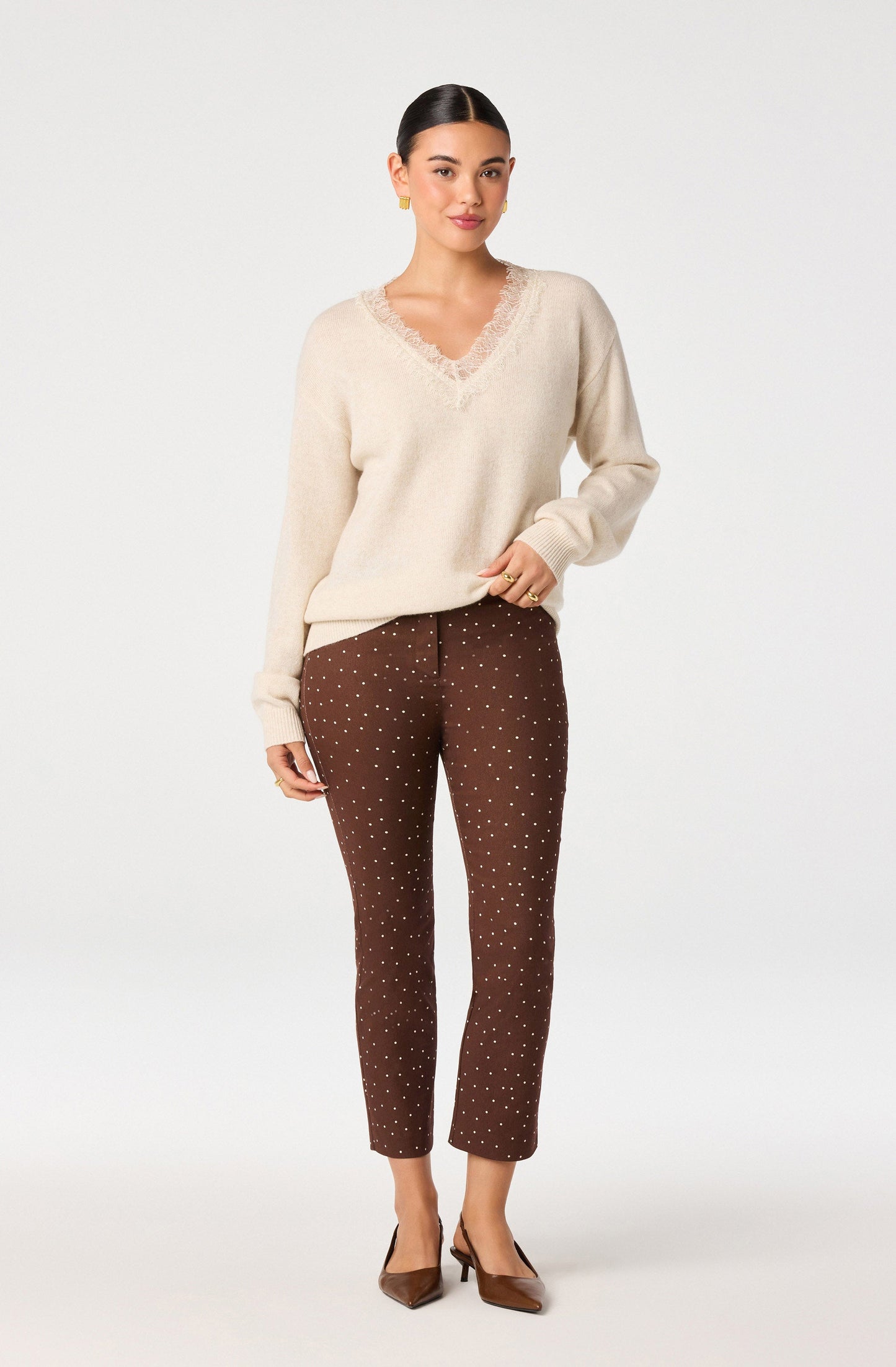 Alma Polka Dot Cropped Pants