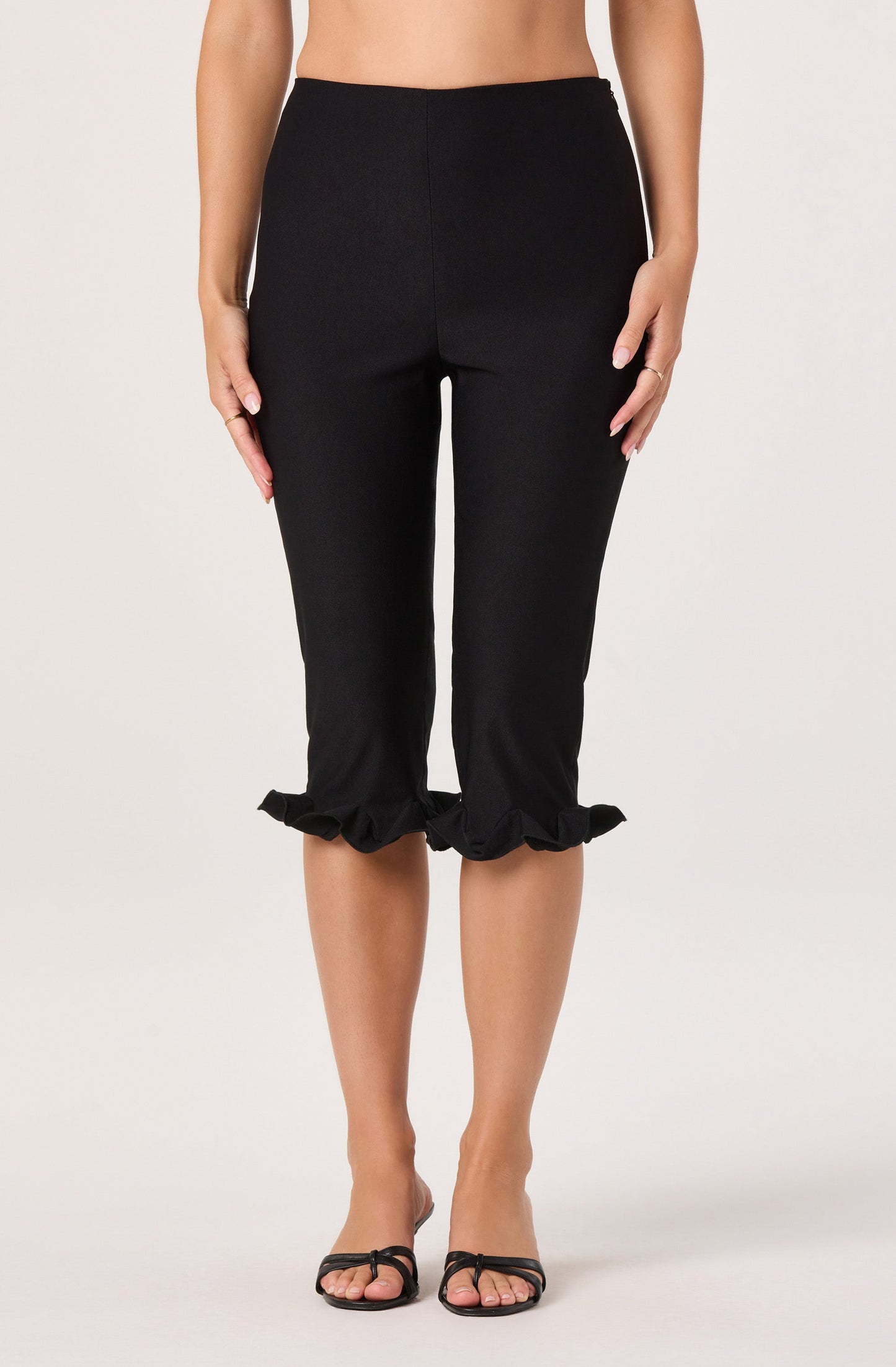 Amalie Ruffle Hem Capri Pants