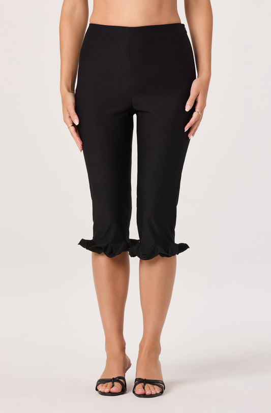 Amalie Ruffle Hem Capri Pants