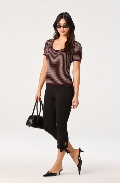 Eliza Bow-Tie Knit Capri Pants