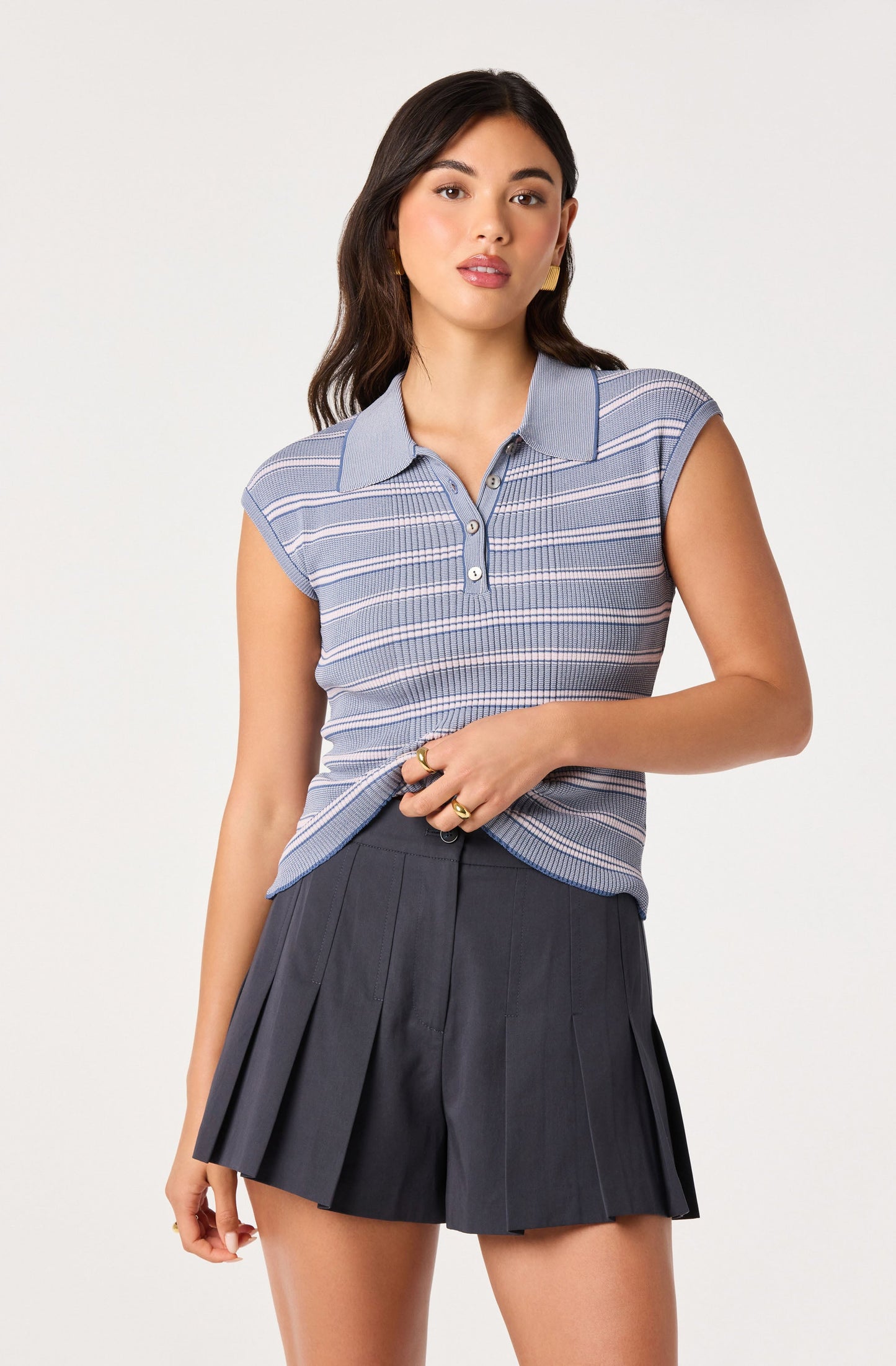 Paola Pleated Mini Shorts