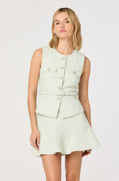 Kiona Sparkly Tweed A-Line Mini Skirt